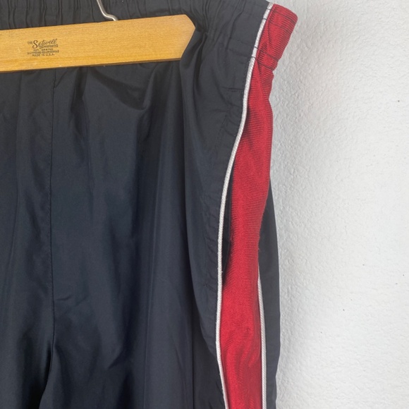 Vtg 90's Cheetah Mens Black Sports Gym Pants XL 18-20 Red Stripe Mesh Pockets - Picture 2 of 8